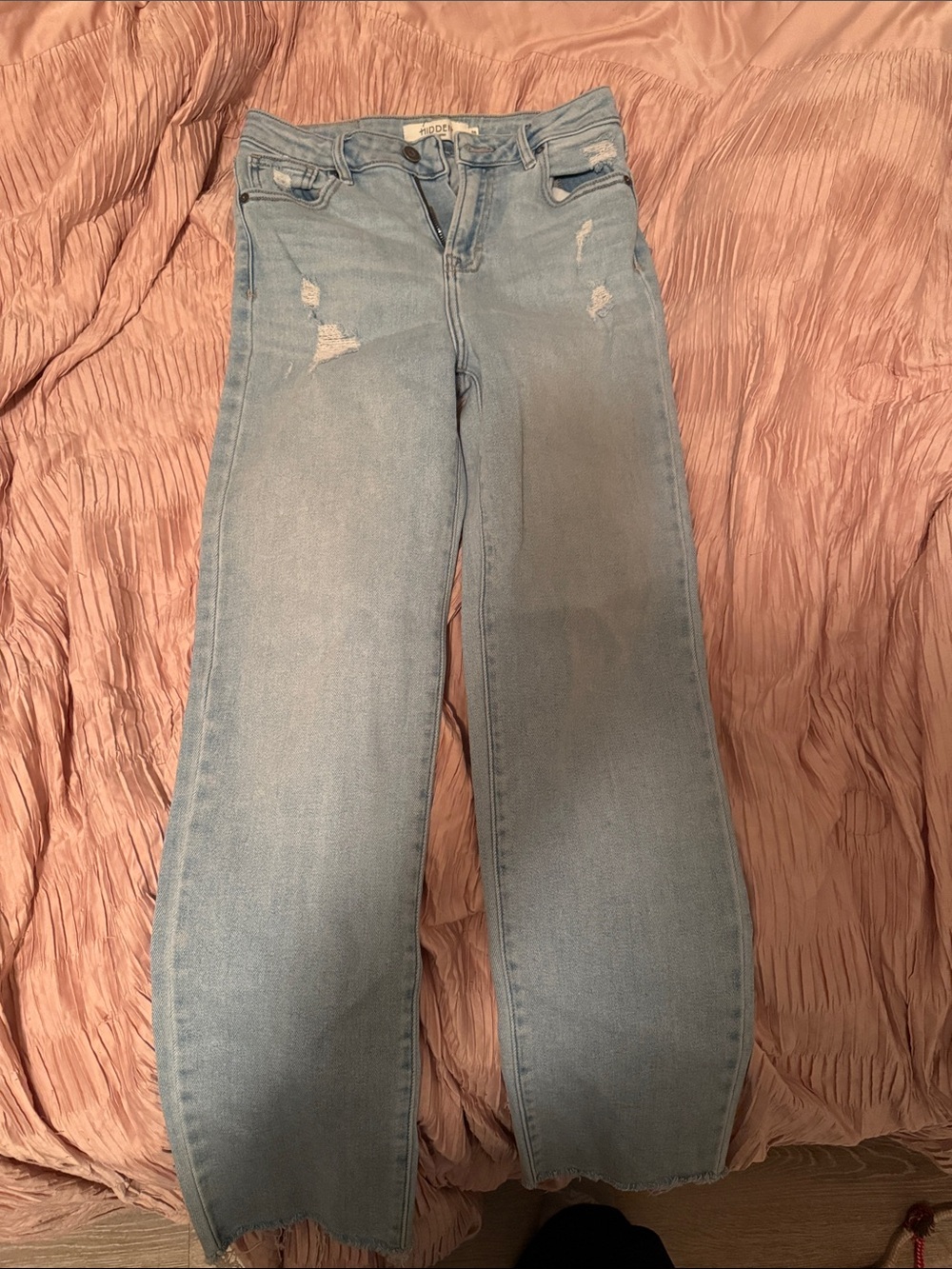 Light Blue Straight Leg Jeans for Women - Unbranded